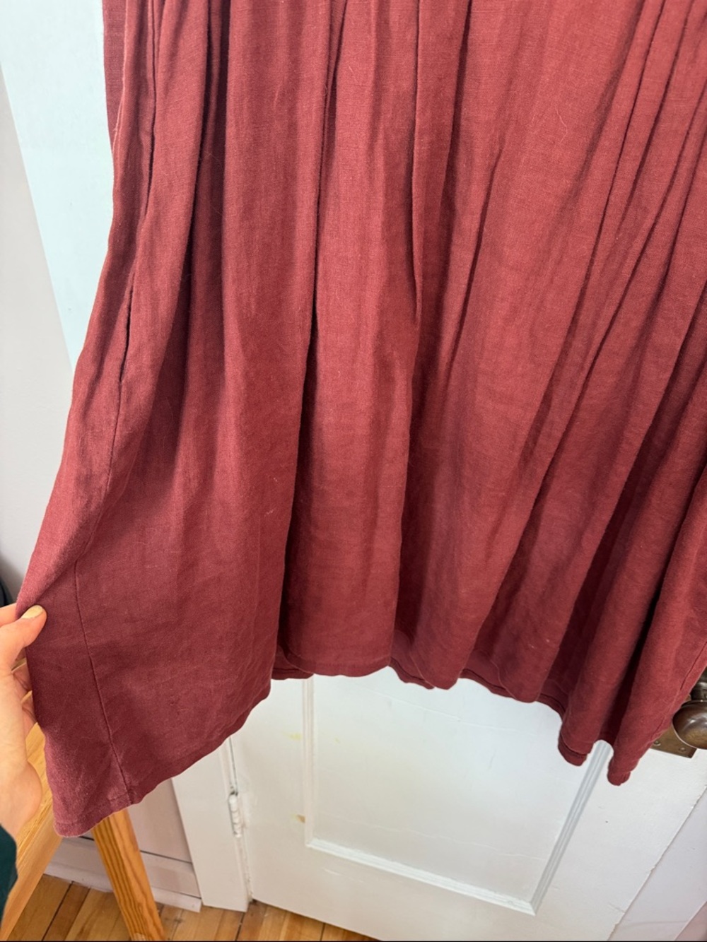 Soft Burgundy 100% Linen dress